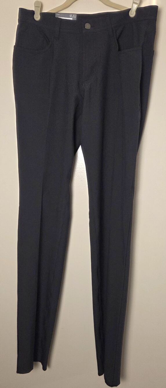 Dunning Golf Men's Player Fit 5-Pocket Performance Pants 33/00 Black Unhemmed
